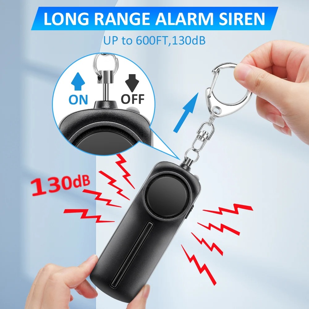 Personal Alarm Keychain - Alarm samoobrony 130dB Bardzo Głośny Alarm