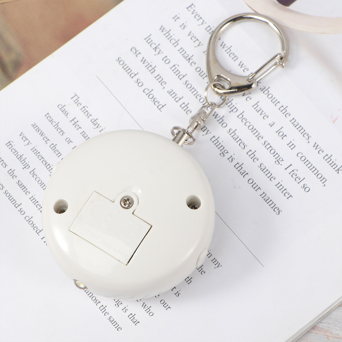 Personal Alarm Keychain - Alarmy awaryjne, czarne, okrągłe, elektroniczne, do