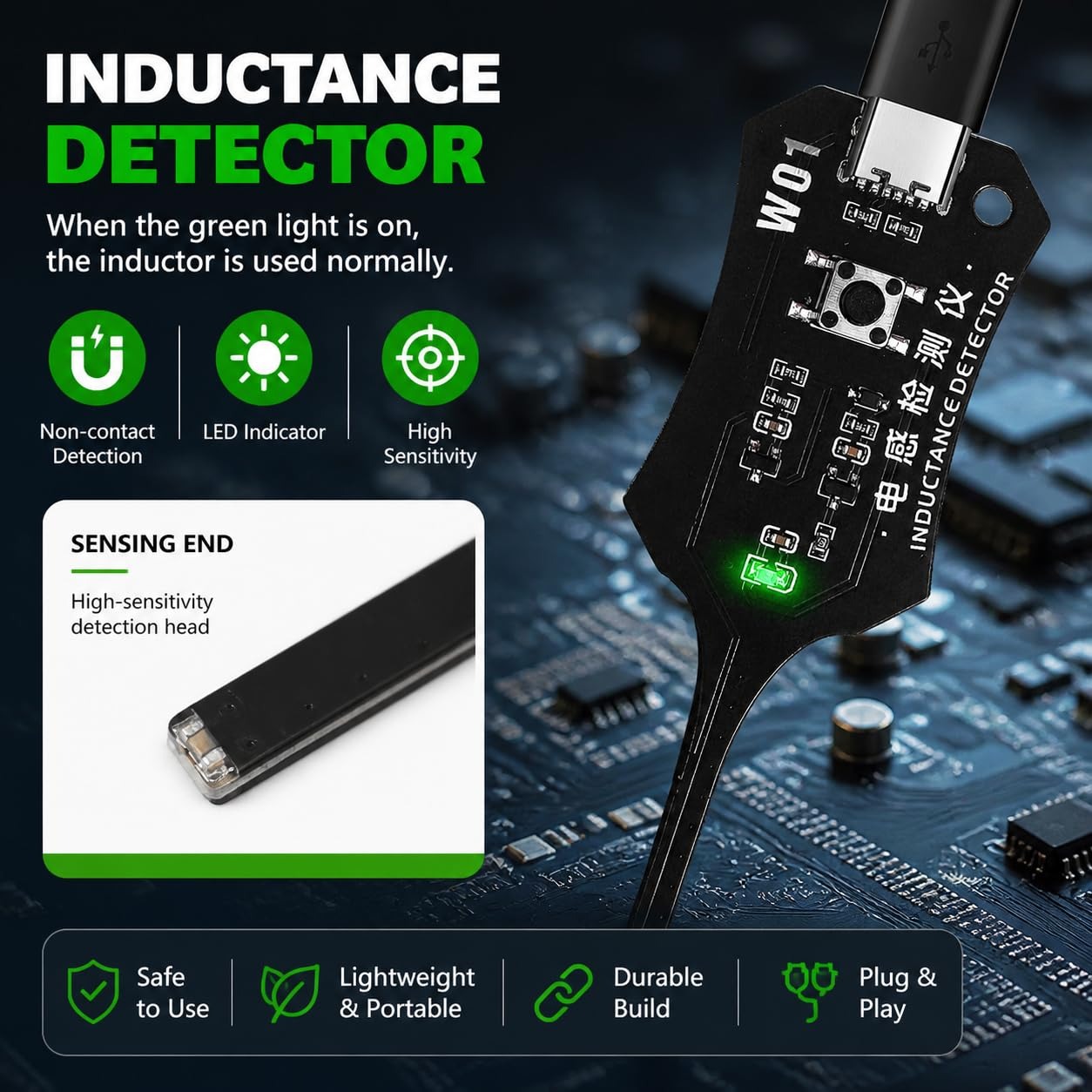 Tester indukcyjności typu C W0 – Co Detector Plug recenzja i cena
