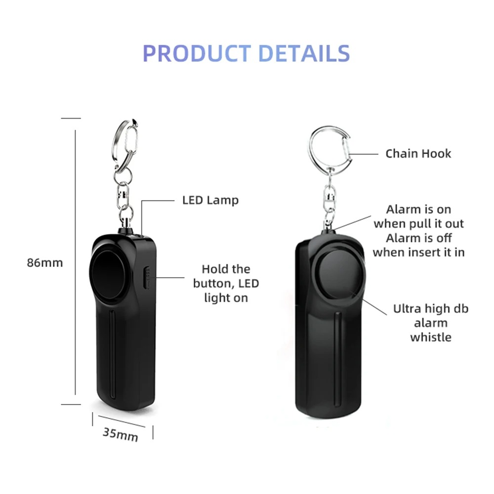 Alarm samoobrony 130dB Bardzo  – Personal Alarm Keychain recenzja i cena